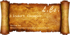 Lindert Csombor névjegykártya